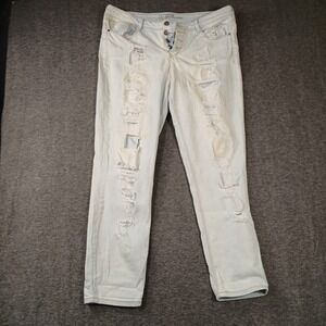 No Boundaries Relaxed Skinny Jeans Womens‎ 15 Light Wash Distressed NJ38B618LA